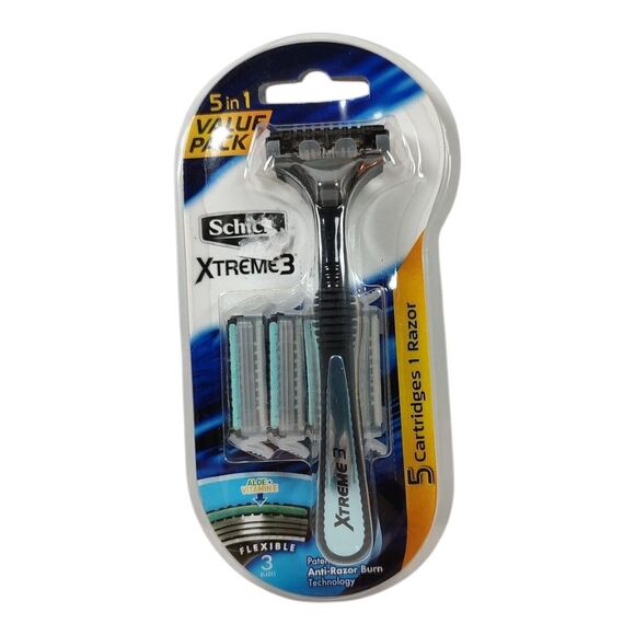 Schick Xtreme3 5 in 1 Value Pack 5 Cartridges One Razor 3 Flexible Blades Aloe + - Picture 1 of 12